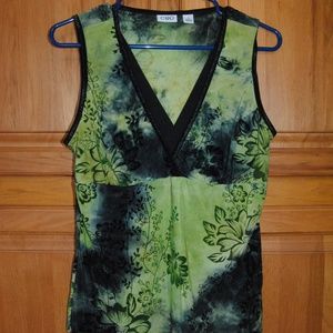 Cato Brand Sleevless Tie Dyed Floral Print Size S